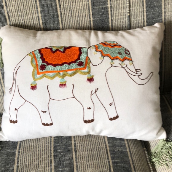 Other - Elephant embroidered pillow. 🐘